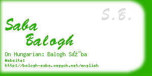 saba balogh business card